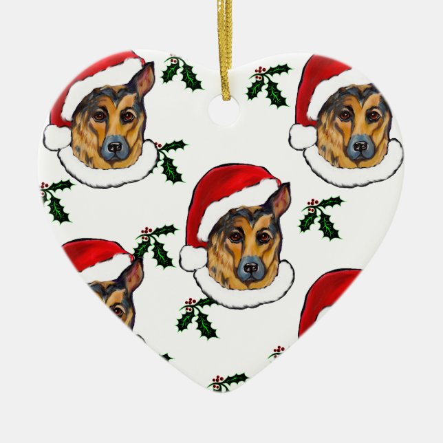 GERMAN SHEPHERD CERAMIC TREE DECORATION (Front)