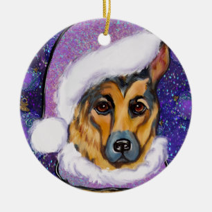 GERMAN SHEPHERD CERAMIC TREE DECORATION