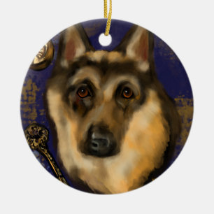 GERMAN SHEPHERD CERAMIC TREE DECORATION
