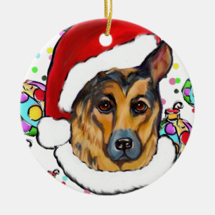GERMAN SHEPHERD CERAMIC TREE DECORATION