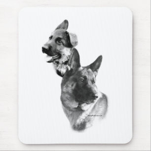 German Shepherd Charcoal 2 Mouse Mat
