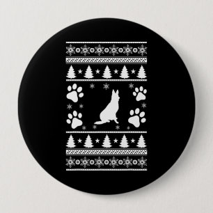 German Shepherd Christmas 10 Cm Round Badge