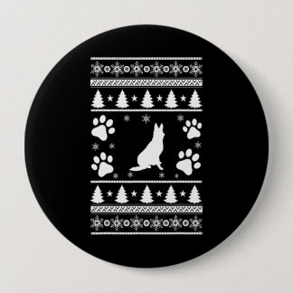 German Shepherd Christmas 10 Cm Round Badge