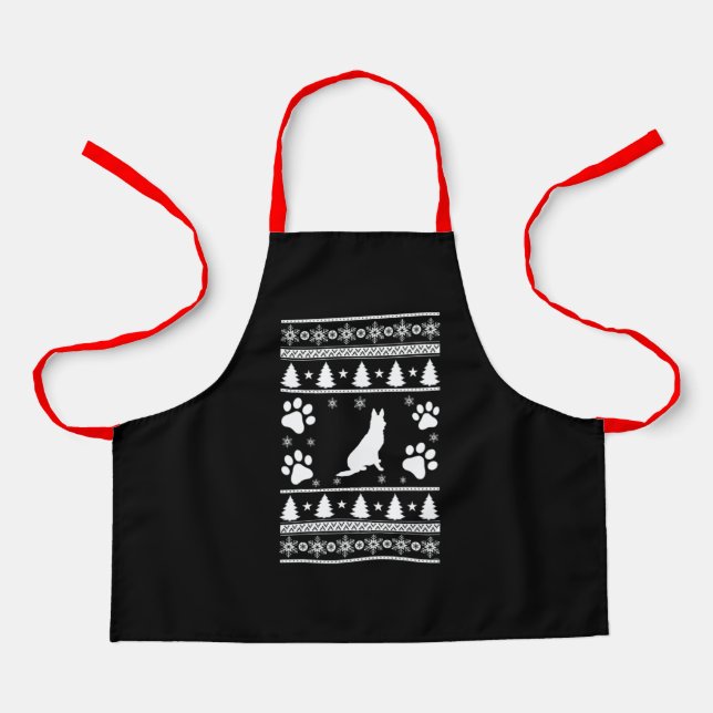 German Shepherd Christmas Apron (Front)