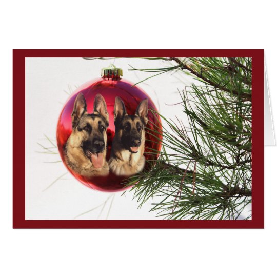 German Shepherd Christmas Ball Hanging3 Card