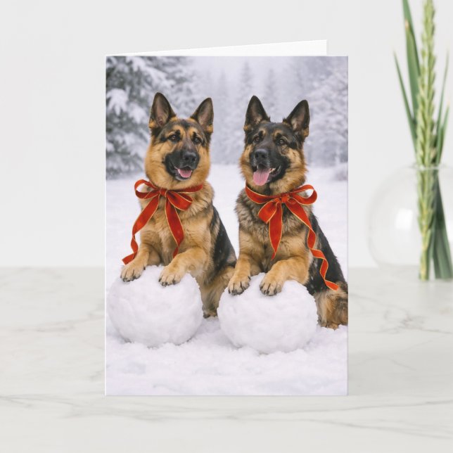 German Shepherd Christmas Card (Front)