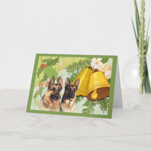 German Shepherd Christmas Card Bells1 (Front)