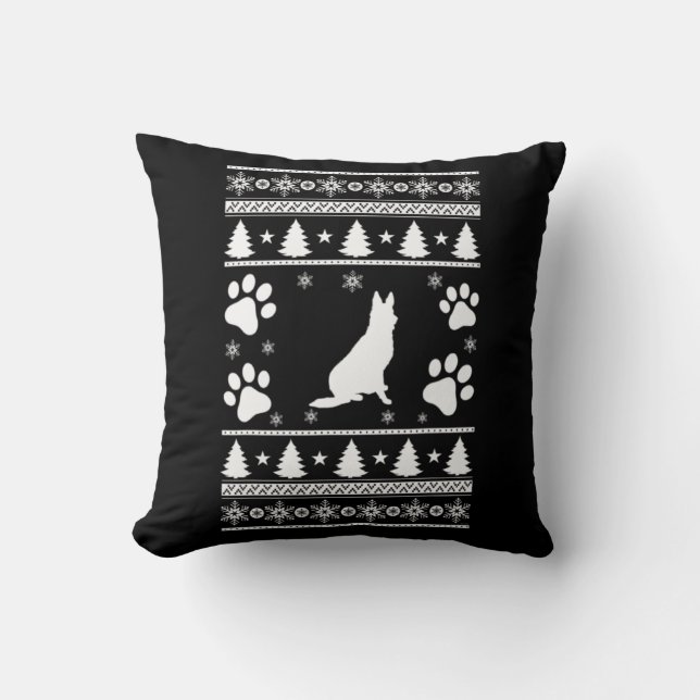German Shepherd Christmas Cushion (Front)