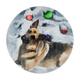 German Shepherd Christmas Cutting Board