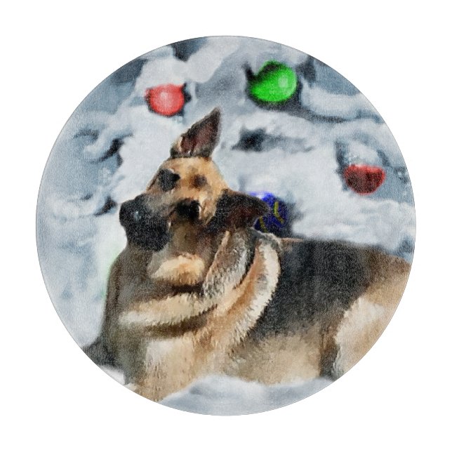 German Shepherd Christmas Cutting Board (Front)