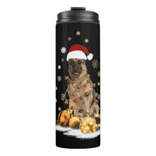 German Shepherd Christmas Dog Light Ugly Thermal Tumbler