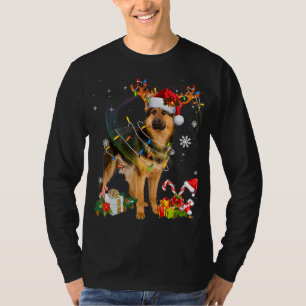 German Shepherd Christmas Dog Reindeer Funny Xmas  T-Shirt