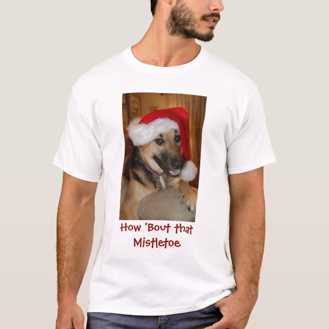 German Shepherd Christmas Dog T-Shirt (Front)