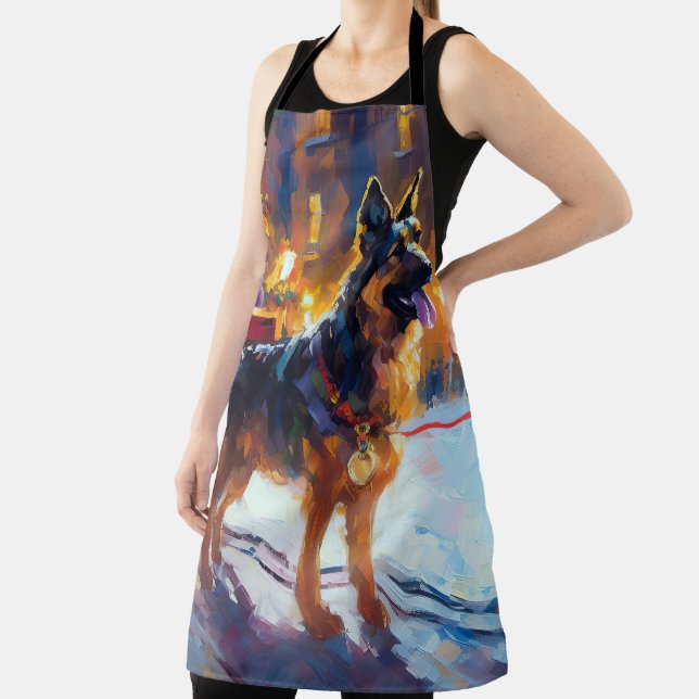German Shepherd Christmas Festive Season Apron (Insitu)