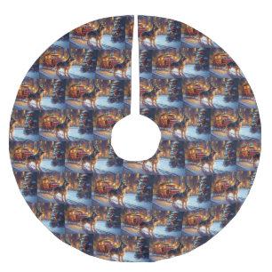German Shepherd Christmas Festive Season Brushed Polyester Tree Skirt