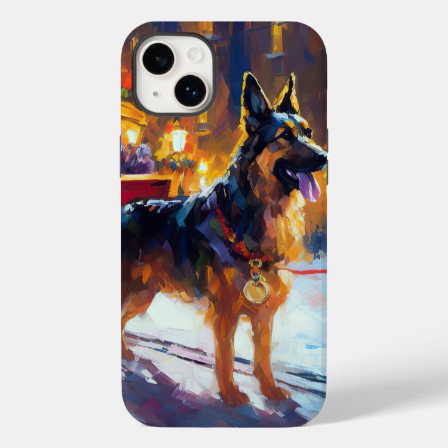 German Shepherd Christmas Festive Season Case-Mate iPhone Case (Back)