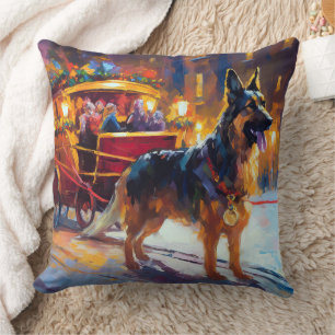 German Shepherd Christmas Festive Season Cushion