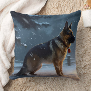 German Shepherd Christmas Festive Season  Cushion