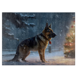 German Shepherd Christmas Festive Season Cutting Board