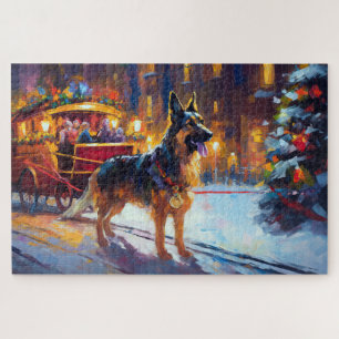 German Shepherd Christmas Festive Season Jigsaw Puzzle