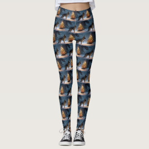 German Shepherd Christmas Festive Season  Leggings