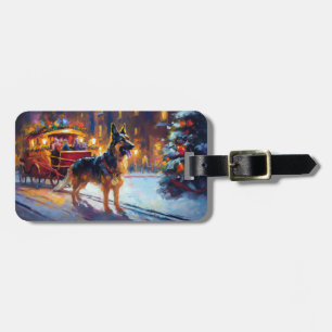 German Shepherd Christmas Festive Season Luggage Tag