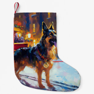 German Shepherd Christmas Festive Season Small Christmas Stocking