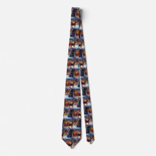 German Shepherd Christmas Festive Season Tie