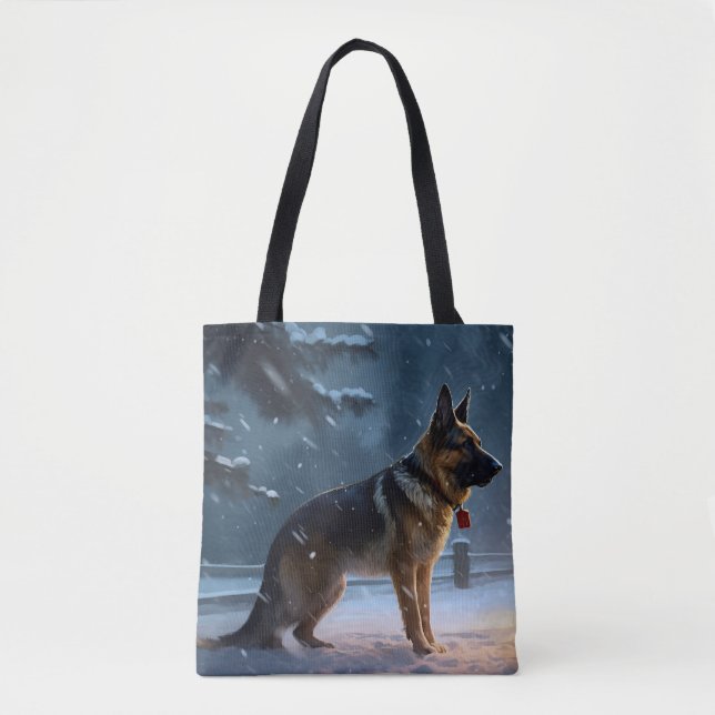 German Shepherd Christmas Festive Season  Tote Bag (Front)