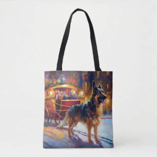 German Shepherd Christmas Festive Season Tote Bag