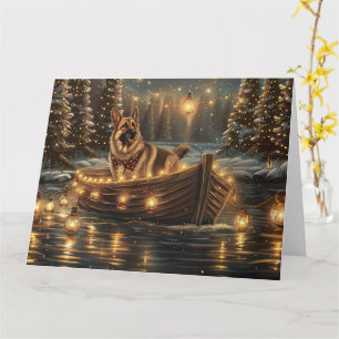 German Shepherd Christmas Festive Voyage  Card