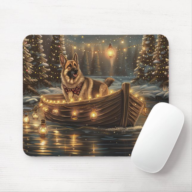 German Shepherd Christmas Festive Voyage  Mouse Mat (With Mouse)