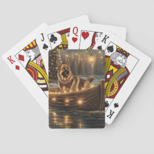 German Shepherd Christmas Festive Voyage Playing Cards