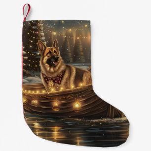 German Shepherd Christmas Festive Voyage  Small Christmas Stocking