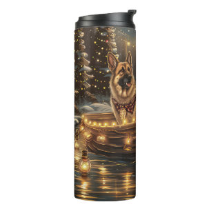 German Shepherd Christmas Festive Voyage Thermal Tumbler