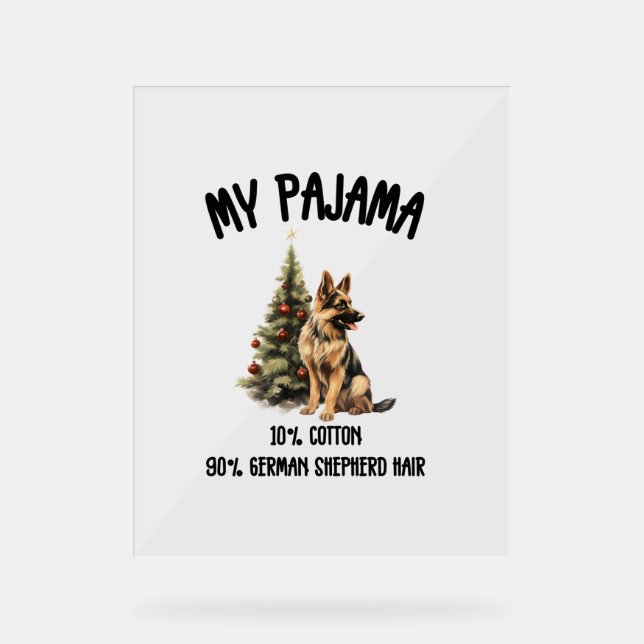 German Shepherd & Christmas, Funny Dog Design for  Acrylic Sign (Front)