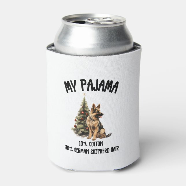German Shepherd & Christmas, Funny Dog Design for  Can Cooler (Can Front)