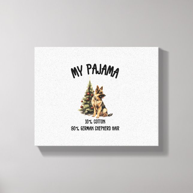 German Shepherd & Christmas, Funny Dog Design for  Canvas Print (Front)
