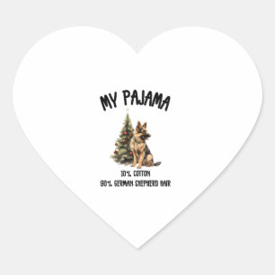 German Shepherd & Christmas, Funny Dog Design for Heart Sticker
