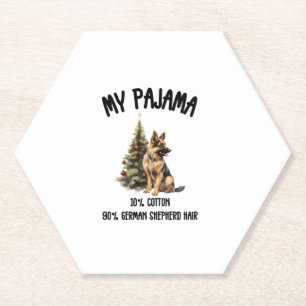 German Shepherd & Christmas, Funny Dog Design for Paper Coaster