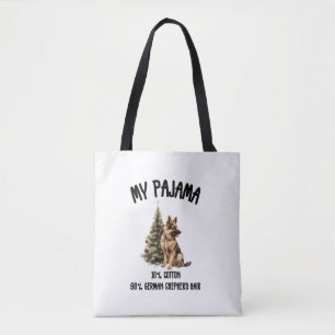 German Shepherd & Christmas, Funny Dog Design for Tote Bag