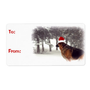 German Shepherd Christmas Gift Labels