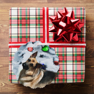 German Shepherd Christmas Gifts Tree Decoration Card