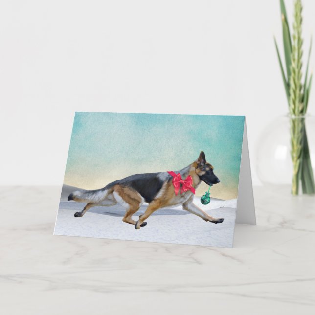 German Shepherd Christmas Holiday Card (Front)