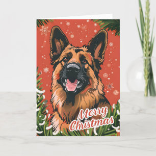 German Shepherd Christmas Holiday Card