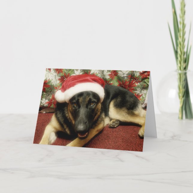 German Shepherd - Christmas Holiday Card (Front)