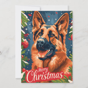 German Shepherd Christmas Holiday Card