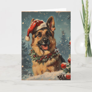 German shepherd christmas  holiday card