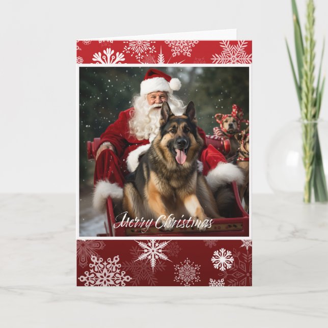 German Shepherd Christmas holiday card (Front)