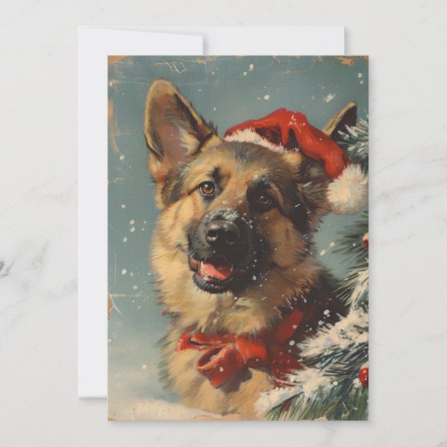 German shepherd Christmas  Holiday Card (Front)